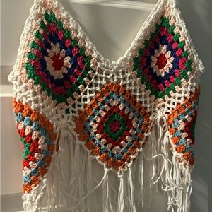 SHEIN crochet tank with spaghetti straps